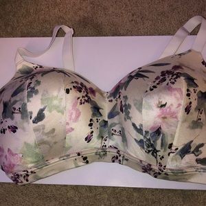 Cacique Lounge Bra 42DDD white/purple floral